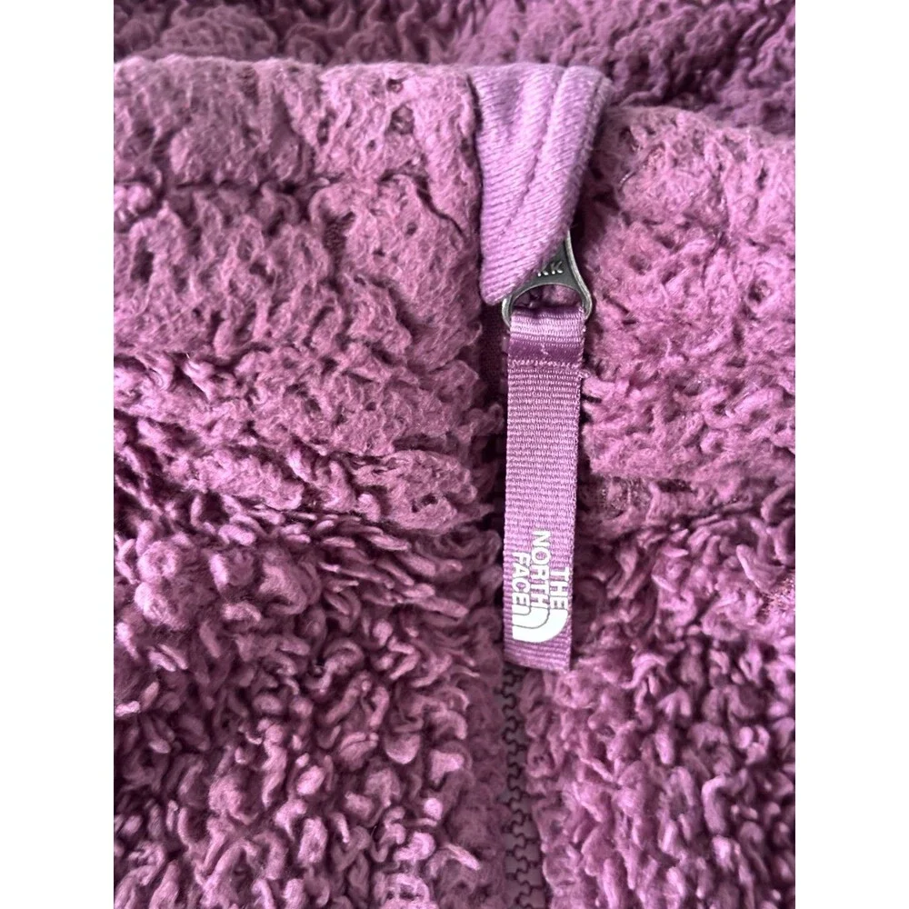 The North Face full zip fleece Jacket Coat Girls M 10/12 Purple Full Zip